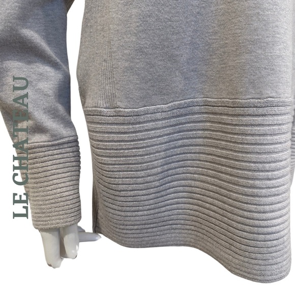 🛍️3/$40 Le Château Gray Off-the-Shoulder Sweater | Ribbed Foldover Collar XXL - Picture 5 of 7